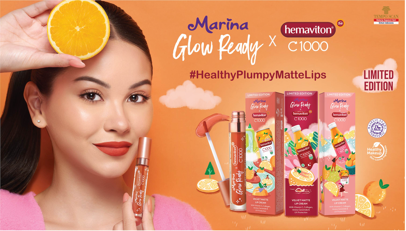 Marina Glow Ready x hemaviton C1000 Velvet Matte Lip Cream Limited Edition
