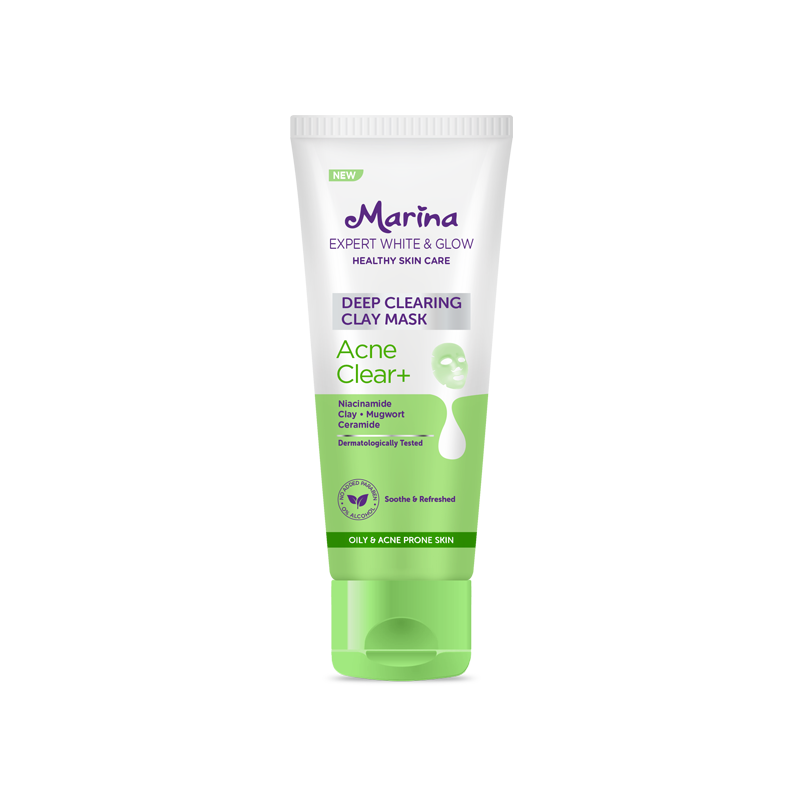 Marina Expert White & Glow<br>Deep Clearing Clay Mask – Acne Clear+
