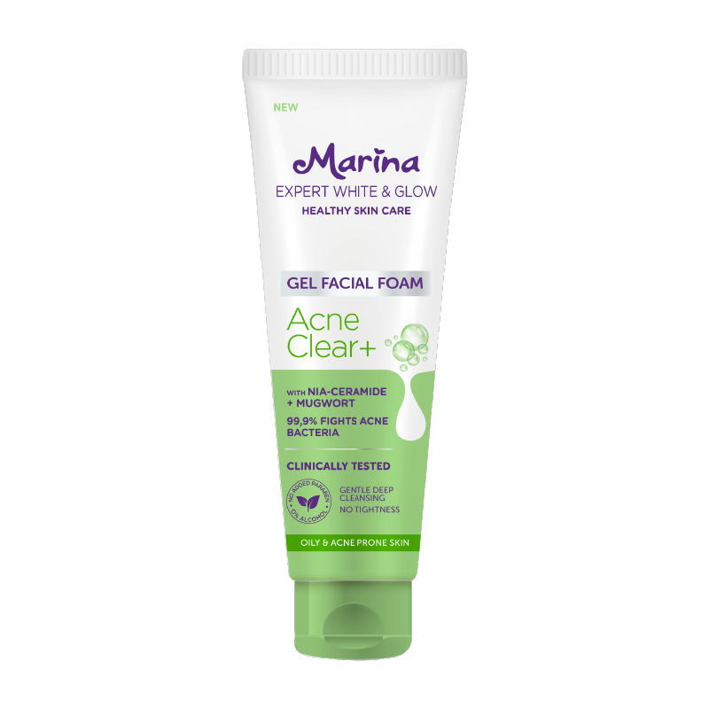Marina Expert White & Glow Gel Facial Foam – Acne Clear+