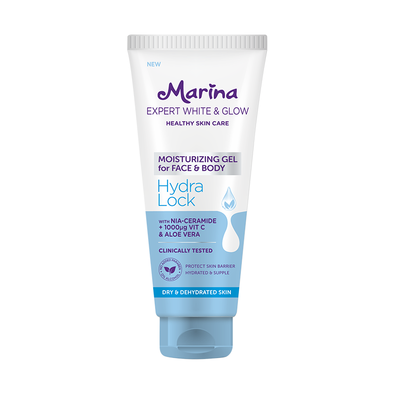 Marina Expert White & Glow Moisturizing Gel for Face & Body – Hydra Lock