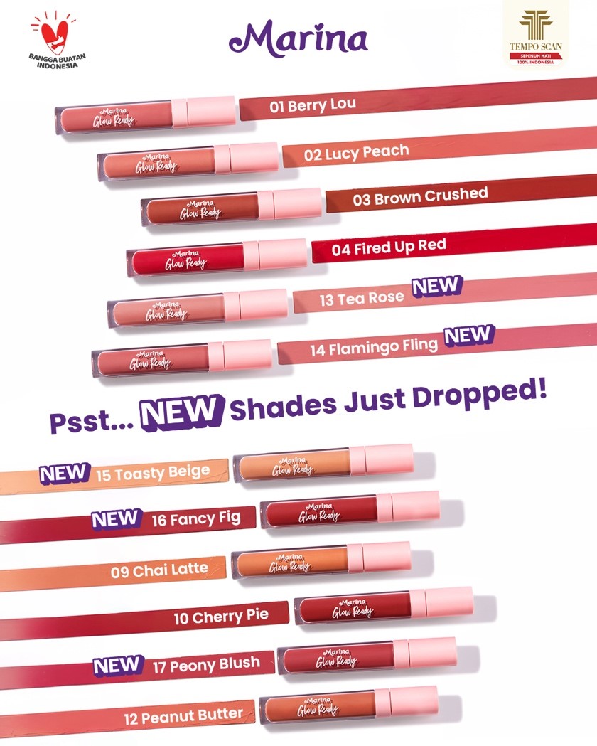 Marina Glow Ready Lip Cream punya 12 pilihan shade.jpg Marina Glow Ready Lip Cream punya 12 pilihan shade.jpg
