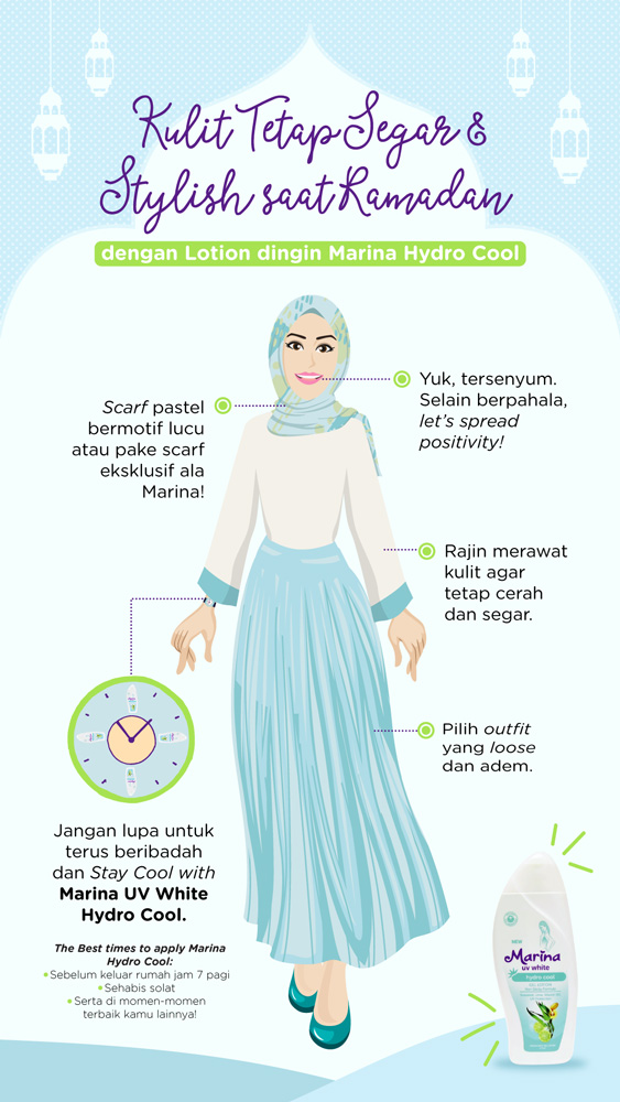 Kulit Tetap Segar dan Stylish saat Ramadhan dengan Lotion Dingin Marina Hydro Cool