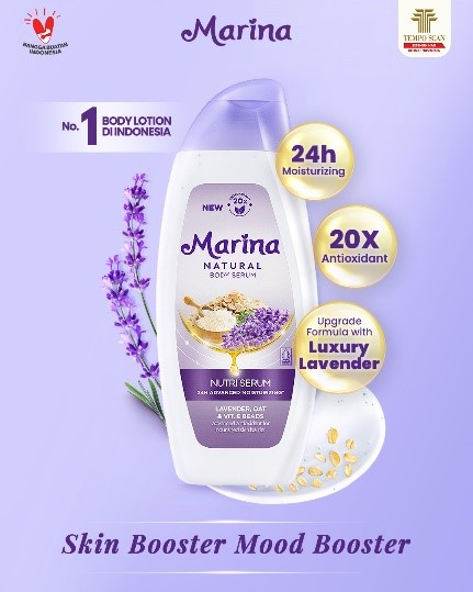Marina Natural Nutri Serum Kini Hadir dengan Wangi Lavender yang Bikin Skin Booster & Mood Booster