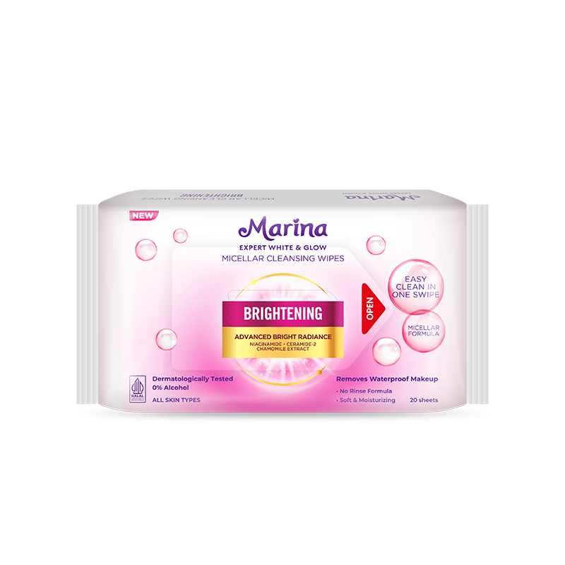 Marina Expert White & Glow Micellar Cleansing Wipes - Brightening