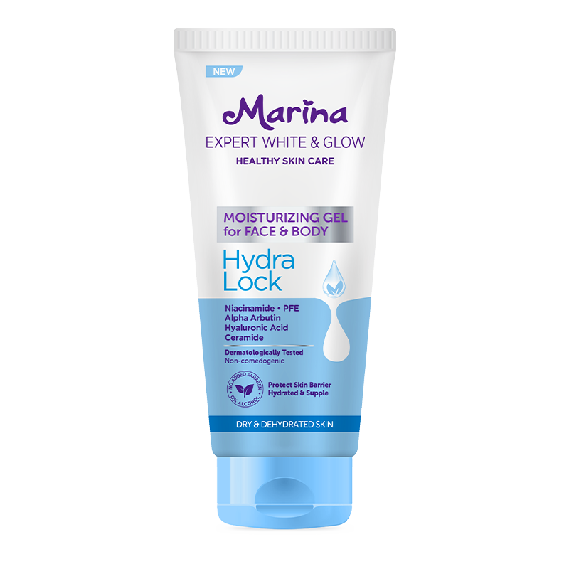 Marina Expert White & Glow Moisturizing Gel for Face & Body – Hydra Lock