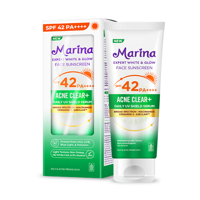 Marina Expert White & Glow<br>Face Sunscreen - Acne Clear+