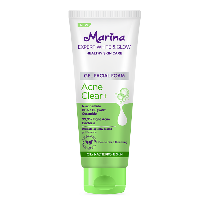 Marina Expert White & Glow Gel Facial Foam – Acne Clear+